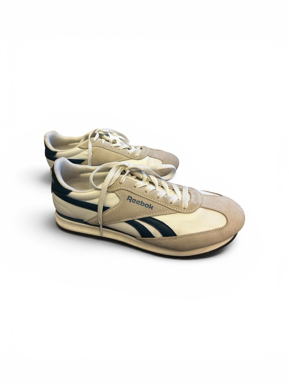 Reebok Men's Beige and Navy Low-Profile Athletic Sneakers